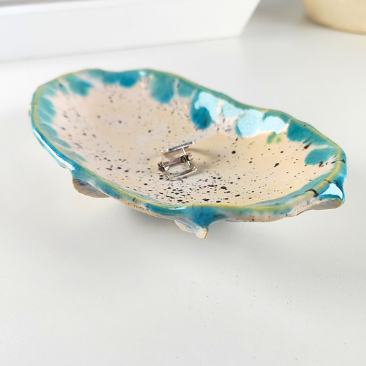 pojemniki na biżuterię Morska miseczka  ceramiczna na drobiazgi