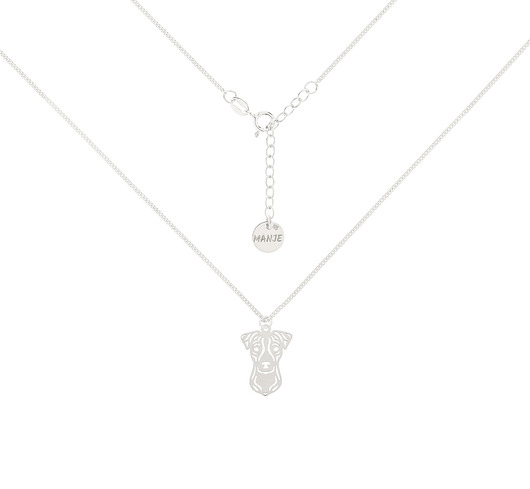 chokery Srebrny choker pancerka z psem Jack Russell Terrier