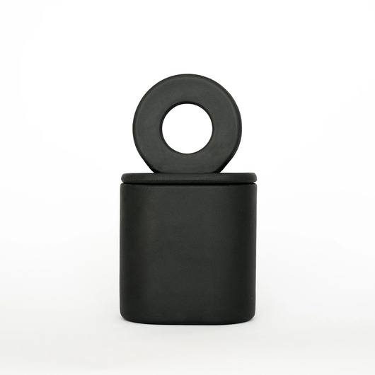 świeczniki i świece Eclipse Graphite Black - Świeca z czarnej porcelany