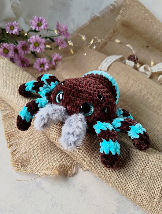 misie i maskotki Duży pajączek pluszowy, Przytulanka dla dziecka, Zabawka na prezent