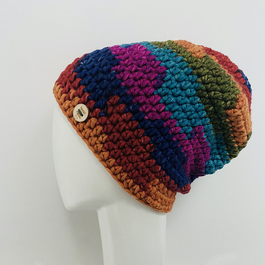 czapki damskie Kolorowa gruba czapka smerf ręcznie robiona