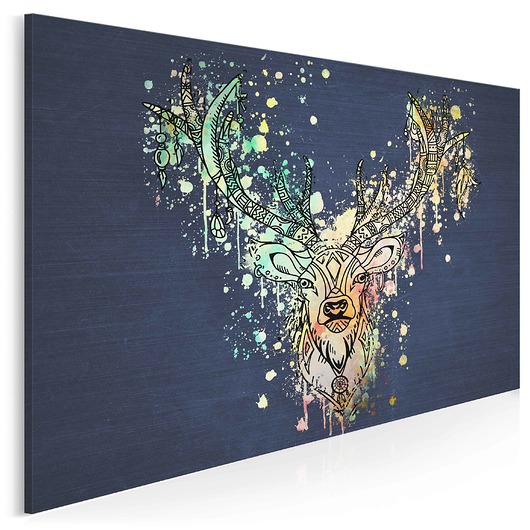 49601 Obraz na płótnie JELEŃ BOHO KOLORY 120x80 VAKUdsgn