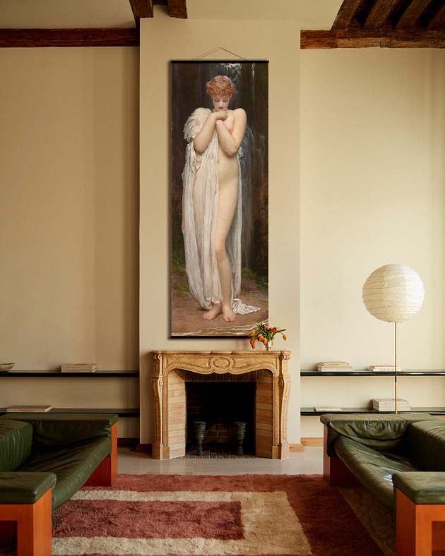 grafiki i ilustracje Duży obraz na płótnie - Krenaja, nimfa rzeki Dargle -  Frederic Leighton.