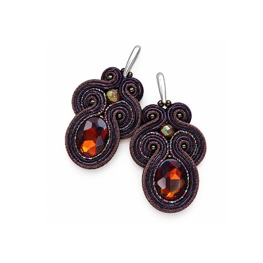 kolczyki soutache Czekoladowe kolczyki soutache