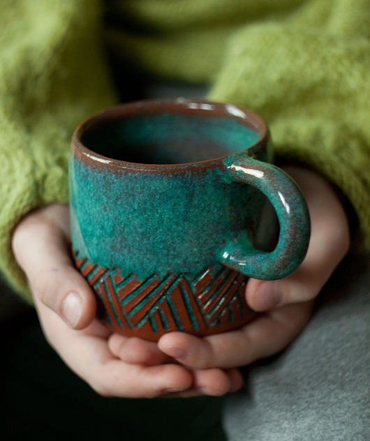 kubki Kubek z jodełką zielony