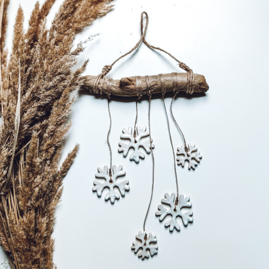 łapacze snów Winter Śnieżynki - ArtStyl Boho Zimowy łapacz snów