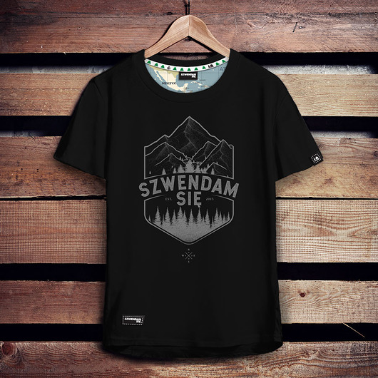 Koszulka męska SZWENDAM SIĘ/GÓRY czarna Szwendam sie