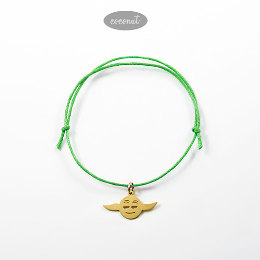 Bransoletka YODA - złocona zawieszka COCONUT