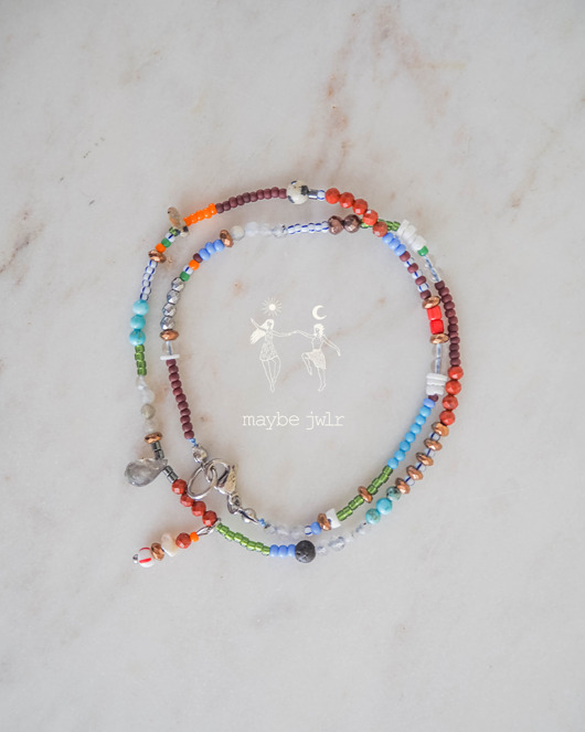chokery Kolorowy naszyjnik z kamieni naturalnych boho