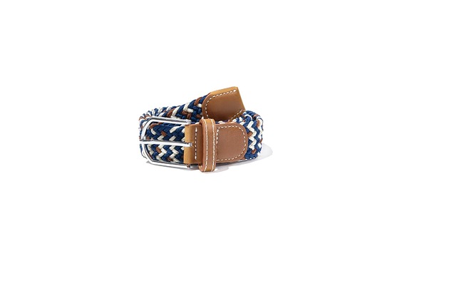 paski damskie Pleciony pasek WHITE BLUE BROWN