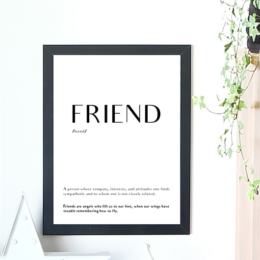 Plakat FRIEND styl skandynawski loonybin