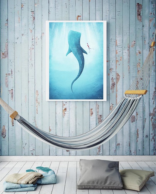 Rekin wielorybi - vintage plakat 61x91 cm minimalmill