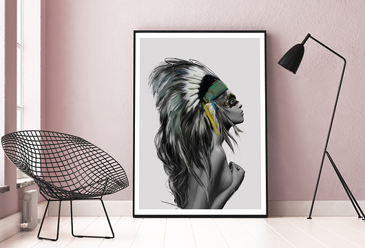 "Headdress"  plakat w stylu skandynawskim Pas De LArt