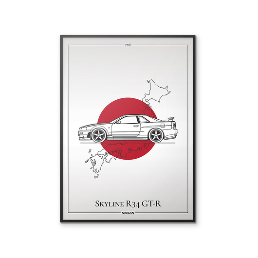 plakaty Plakat Motoryzacja - Skyline GT-R