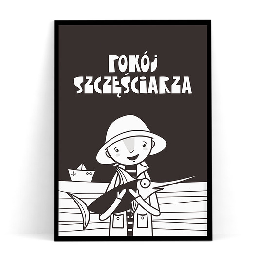 Plakat dziecięcy POKÓJ SZCZĘŚCIARZA trochę na ścianę