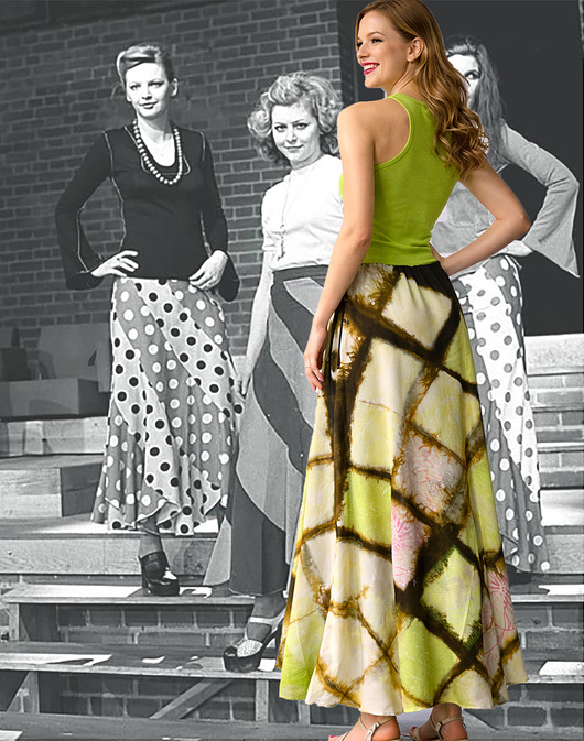 spódnice maxi Jedwabna spódnica Bananowa maxi