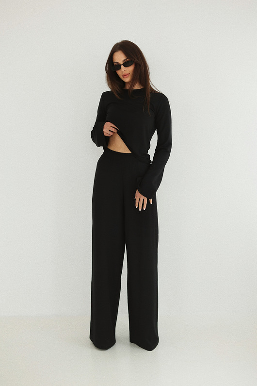 spodnie materiałowe damskie Spodnie Roxy Black