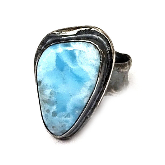 pierścionki srebrne Larimar