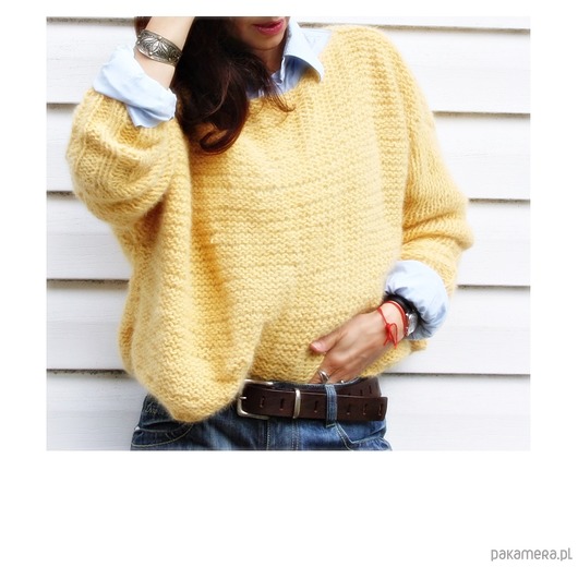 swetry damskie  Sweter handmade z wełną  moher