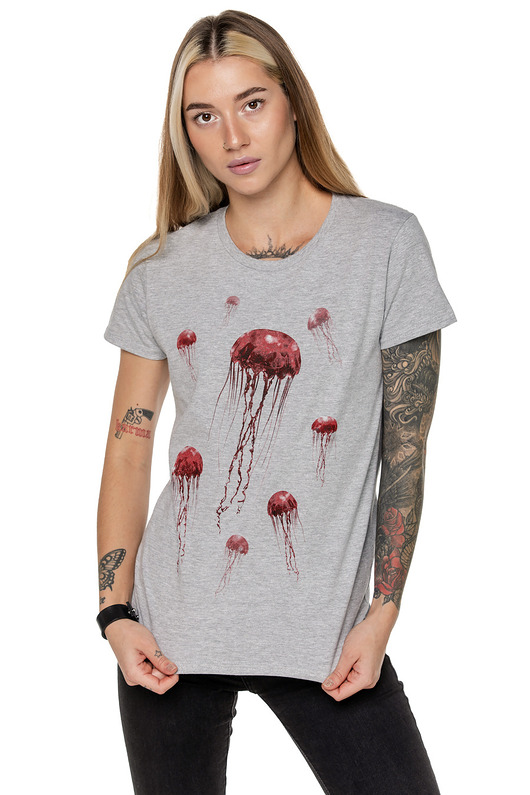 t-shirt damskie T-shirt damski UNDERWORLD Jellyfish szary