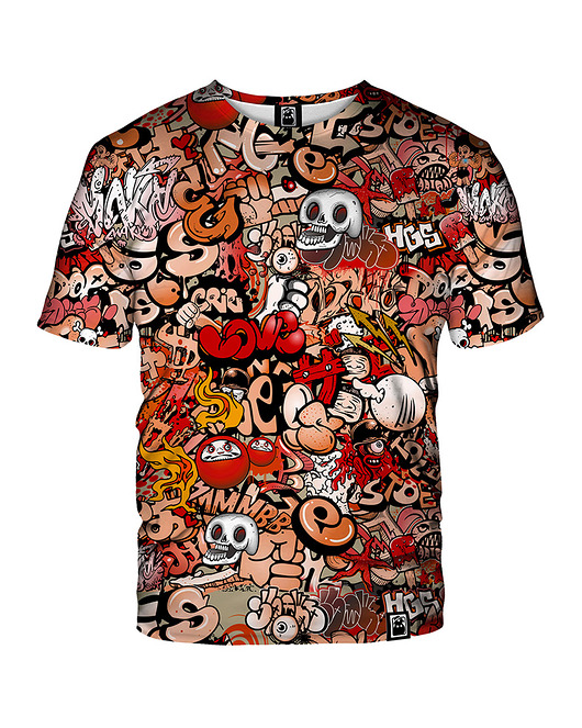 t-shirt damskie Damski T-shirt DR.CROW Graffiti Skull