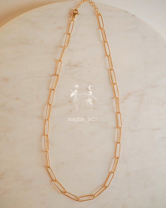 złote naszyjniki Łańcuch na szyję typu spinacz karbowany