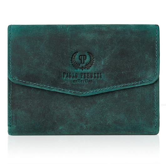 portfele damskie PORTFEL DAMSKI VINTAGE ZE SKÓRY RFID PAOLO PERUZZI T-35-GR