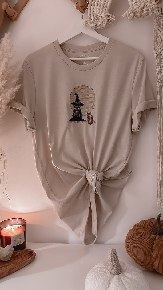 t-shirt damskie Moon witch  t-shirt haft