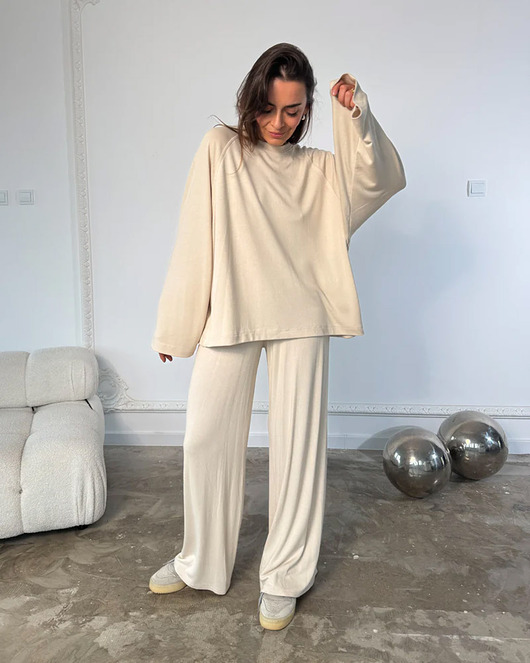 bluzki z długim rękawem damskie Longsleeve Chillout capuccino foam