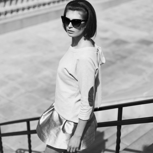 Szara bluza MARGOT z kokardą  Equilibre