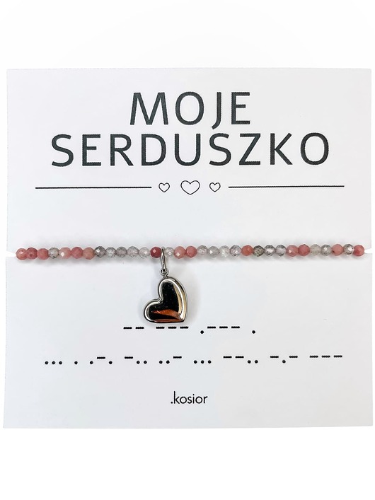 bransoletki na sznurku Bransoletka z kamieni naturalnych Rodonit, Labradoryt, 10% na zwierzaki