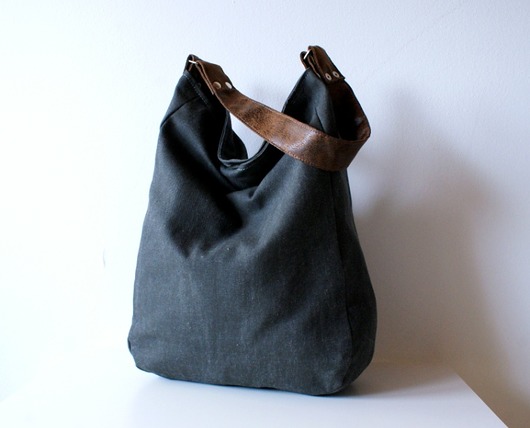 torby na ramię VEGE Iks worek płótno szary+brąz