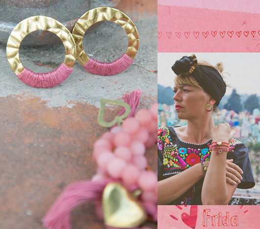 ALEGRIA kolczyki z bawełną Strawberry Ice NOMAD ACCESSORIES