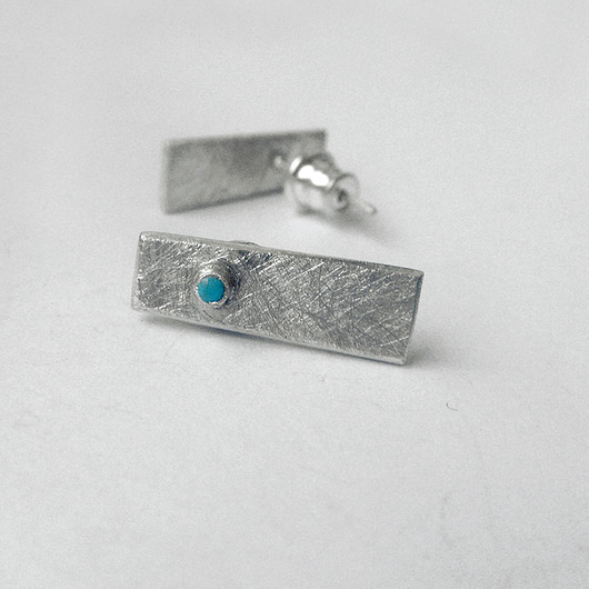 kolczyki z kamieniami Kolczyki  prostokąt