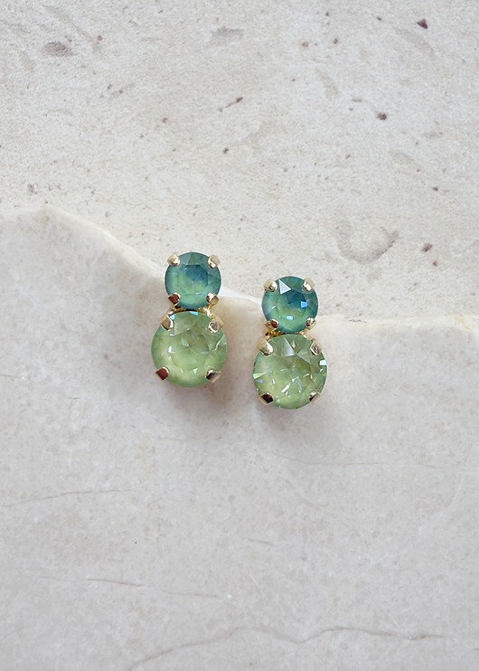 kolczyki pozłacane Kolczyki pozłacane PRETTY: Paradise Green & Silky Sage Delite 