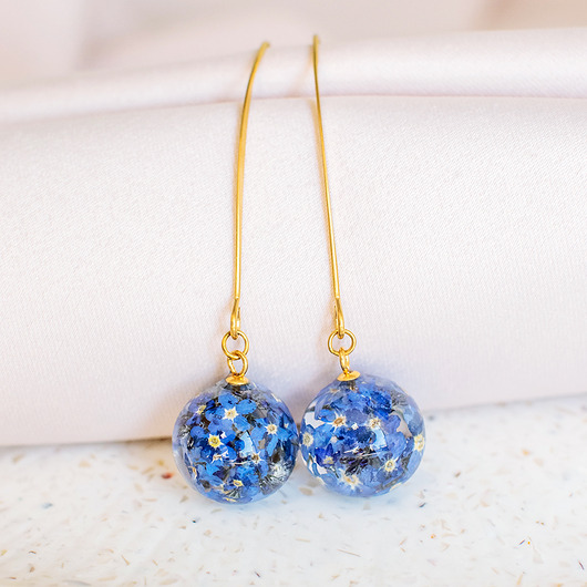 kolczyki z żywicy Kolczyki z niezapominajkami