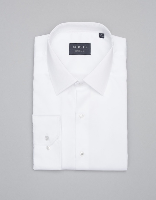 koszule męskie koszula 00318 bawełna dł. rękaw biały classic fit 164/170 40