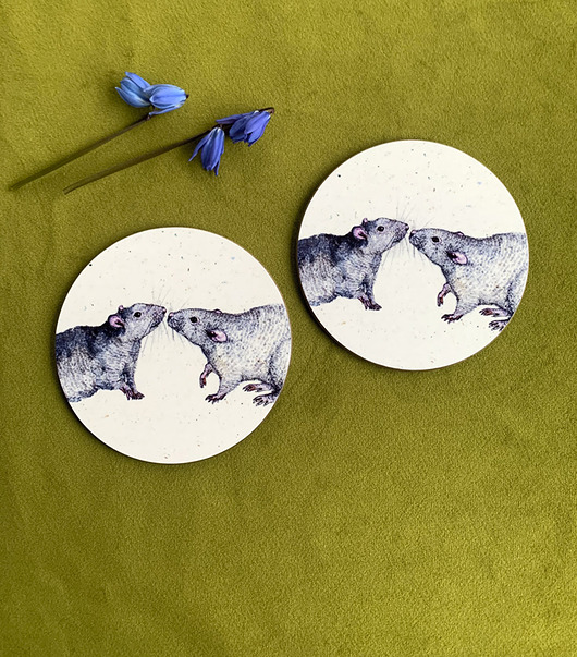 podkładki do kuchni Podkładki pod kubek- Szczurki- Zwierzaki- ilustracja