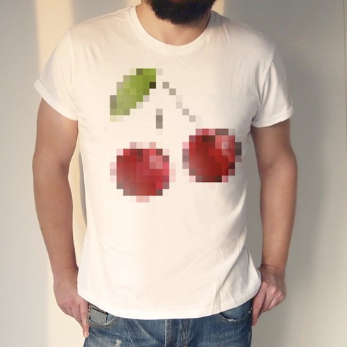 Wiśnie 8bit męska Podwinięta ONE MUG A DAY