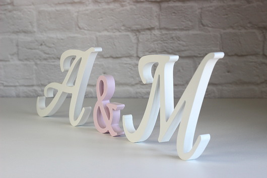 Litery 25/20/25cm g19mm mdf inicjały stojące 3D  amdecor