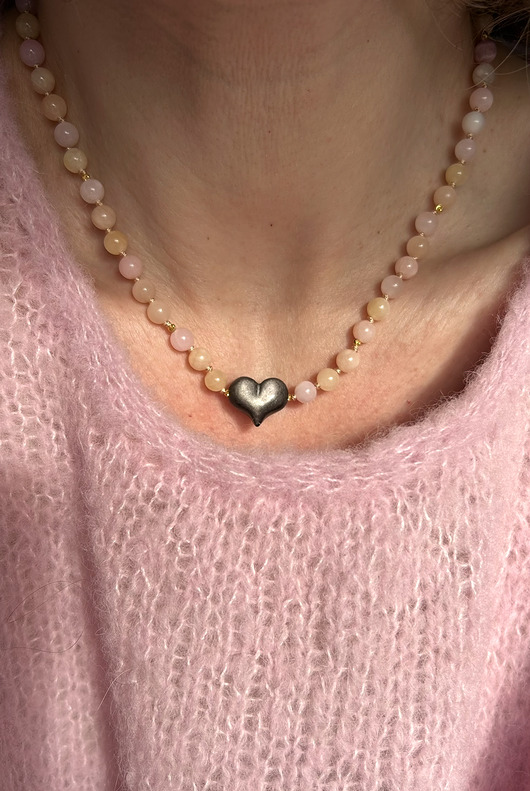 naszyjniki - inne Słodycz naszyjnik z Obsydianem i Agatem