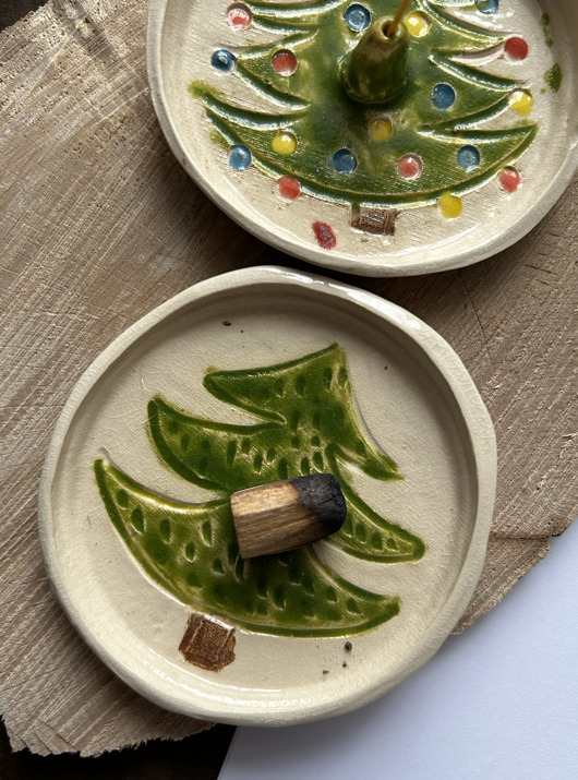 Podstawki pod kadzidełka Podstawka na kadzidełko z talerzykiem