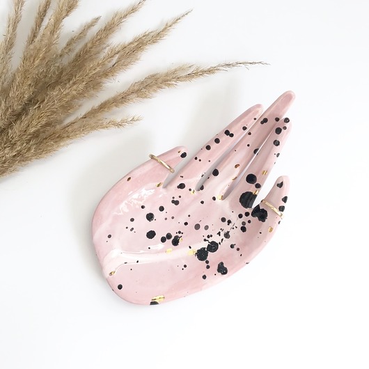 Ceramiczna Dłoń Lolipop w Złote Ciapki Maison Fragile