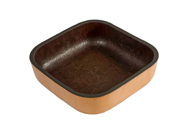 skrzynki, kufry i pudła Skórzana misa 100% Hand Made dekoracja rękodzieło