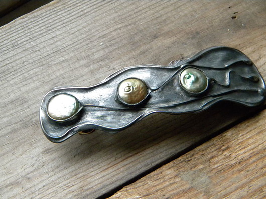 zielone perły - klamra do włosów Beata Trotter