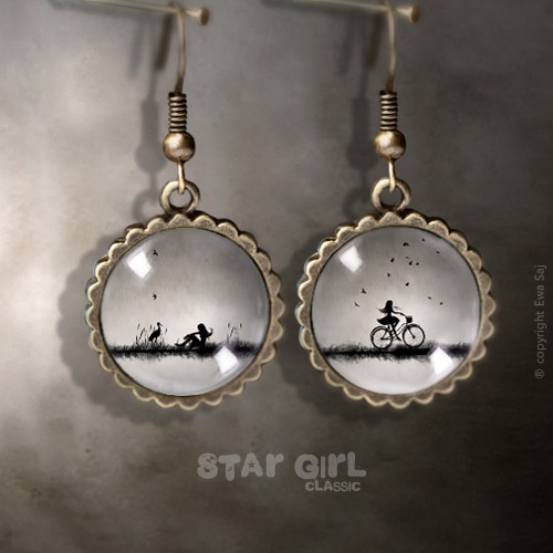 Star Girl Classic Bocian/Rower , kolczyki Ewa Saj Fotografie
