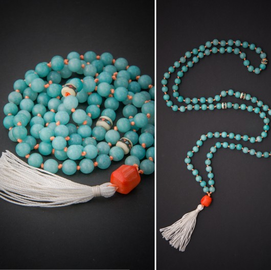 LIGHT BLUE TIBET MALA /// naszyjnik NOMAD ACCESSORIES