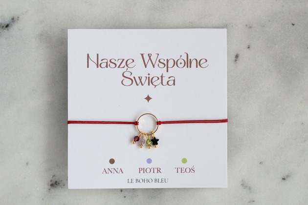 bransoletki na sznurku Nasze Wspólne Święta - Bransoletka z kamieniami miesiąca