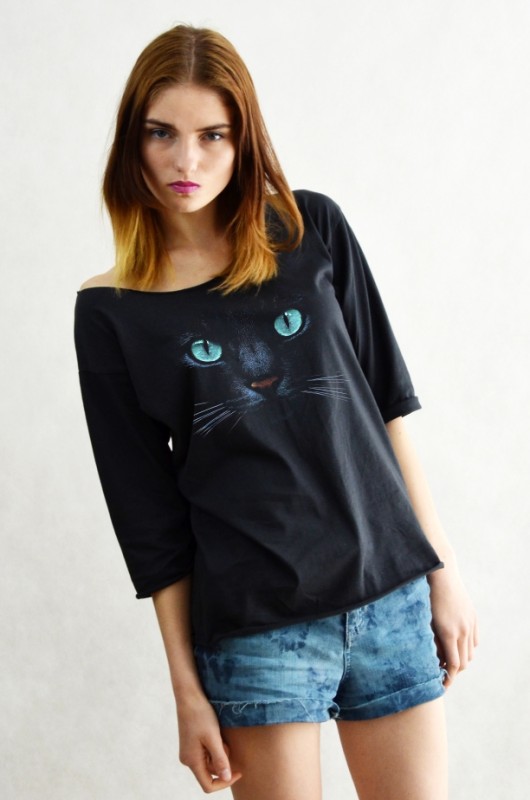 BLACK CAT - oversize 3/4 czarna GAU great as You