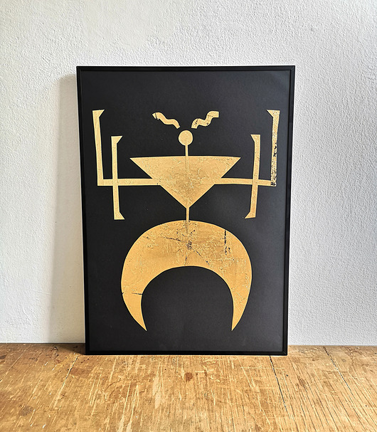 grafiki i ilustracje Kolaż analogowy "Bogini 2" format B1 w czarnej ramie